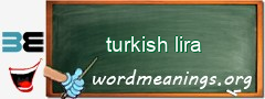 WordMeaning blackboard for turkish lira